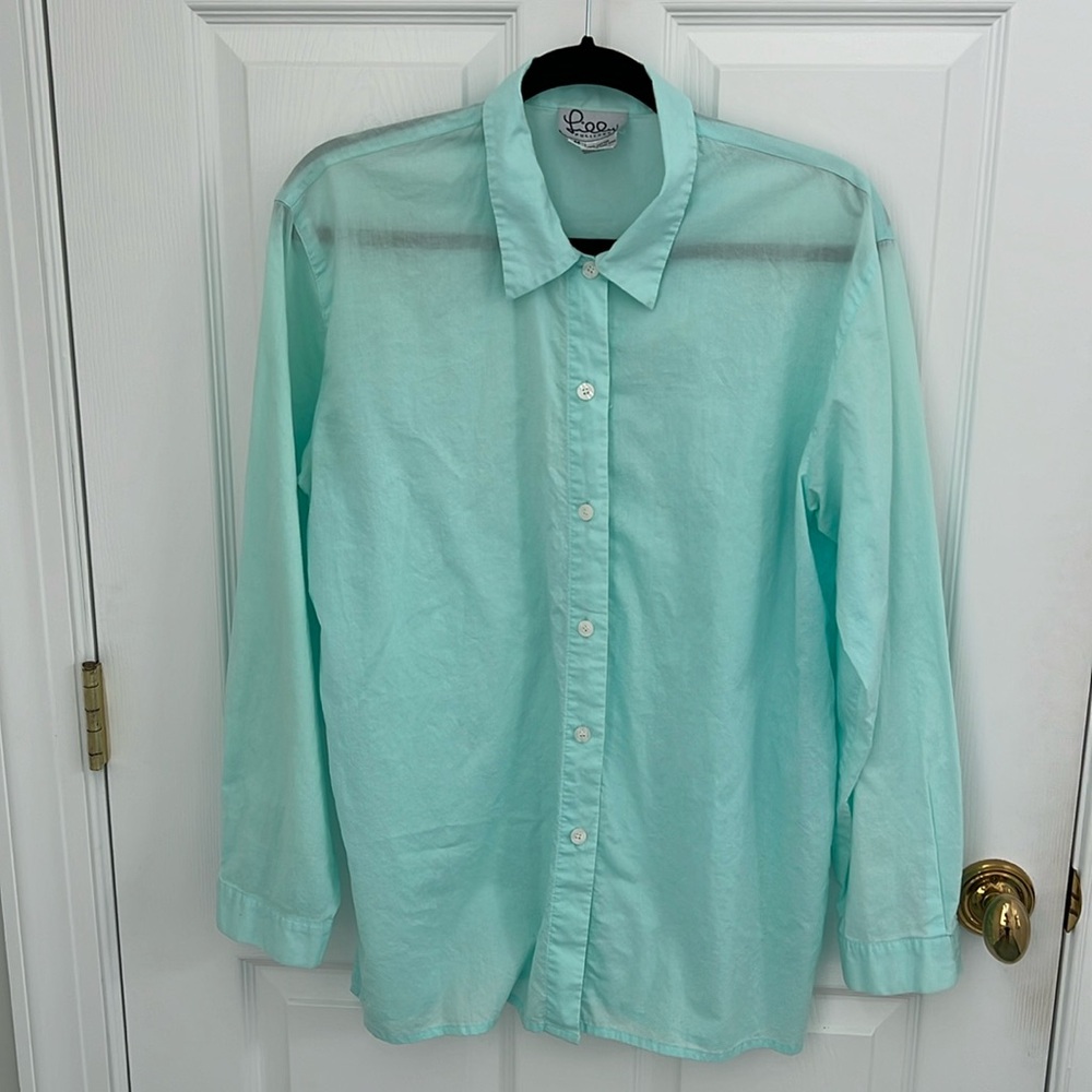 Lily Pulitzer aqua button down top